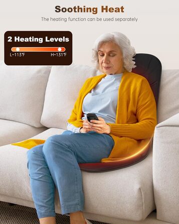 Масажний накид Snailax з 10 вібраційними моторами та підігрівом для спини та шиї. Зручний для дому, офісу та в подорожах. Чорний колір.