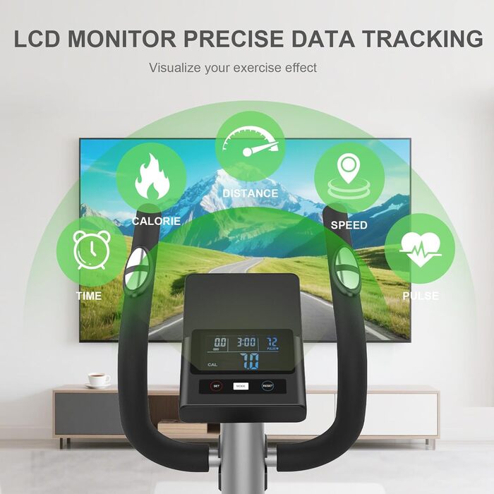 Еліптичний тренажер Neezee для дому з Bluetooth, 16 рівнів опору, 6 кг маховиком, LCD-монітором, датчиком пульсу та тримачем для пляшок (срібний)