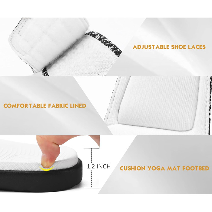 Чоловічі шльопанці ONCAI для душу та басейну з липучкою, відкриті пальці, спортивні, літні, для дому, м'яка гумова підошва, розмір 40-49 (46 EU, чорний/білий)