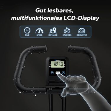 MERACH Складаний велотренажер для дому з LCD-монітором, магнітне ергометр, фітнес-велосипед для дому, 136 кг, жовтий