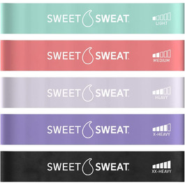 Міні-гуми для фітнесу Sweet Sweat (5 шт) | Опір, йога, фізіотерапія | Натуральний каучук + сумка