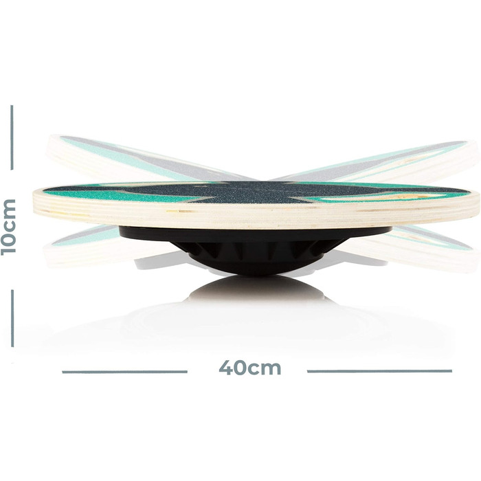 RPM Power Balance Wobble Board – баланс-борд з масиву дерева для тренування м'язів кора, зміцнення ніг і верхньої частини тіла, Greencross