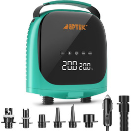 Електричний насос для SUP AGPTEK 20 PSI: автоматичне вимкнення, 12V, для надування та здування SUP-дошок