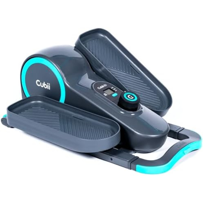 Cubii GO Аква – еліптичний тренажер для офісу під стіл, педальний міні-фітнес-тренажер з LCD-екраном, регулюванням навантаження, для дому та роботи, на колесах