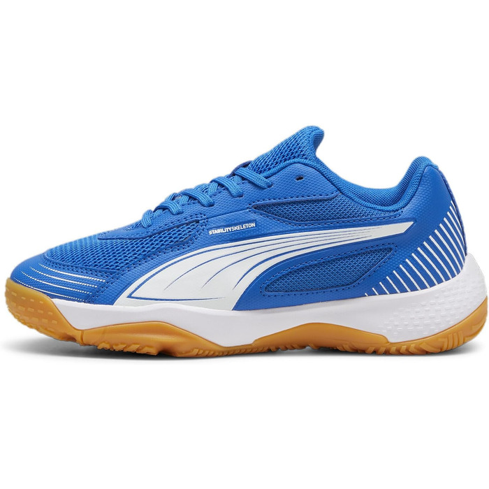 Дитячі унісекс кросівки для залу Puma Solarflash III Jr Indoor Court Shoe, синій/білий, розмір 28 EU