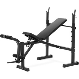Мультифункціональна лава для жиму Gymrex GR-TB 52, регульована, до 100 кг, кут нахилу 152–180°, тренувальна штанга, похила лава
