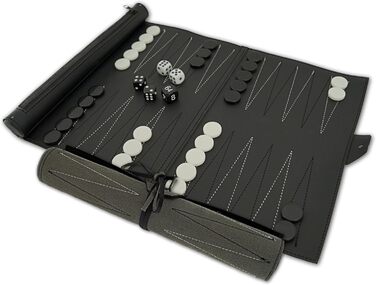 Дорожня нарди PrimoGames Roll-up з екошкіри, класична настільна гра для подорожей