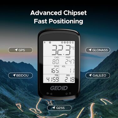 Велокомп'ютер GEOID CC500 GPS з 2,5-дюймовим екраном, бездротовий велотахометр з Bluetooth, Ant+, водонепроникний IPX6, сумісний із датчиками швидкості, каденсу та потужності