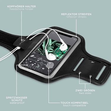 Спортивний чохол на руку ONEFLOW для смартфона, сумісний з Fairphone 5, чорний, арматура для бігу, фітнесу, джогінгу, універсальна арматура для телефону