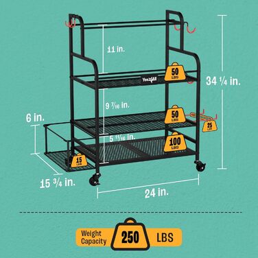 Організатор для домашнього спортзалу Yes4All, чорний - стелаж для зберігання