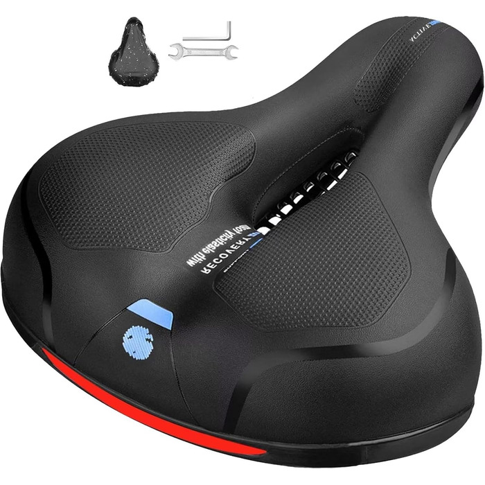 Зручний велосипедний сідло Cloud Comfort Pro: ергономічний, з подвійною амортизацією та Memory Foam, для чоловіків та жінок, блакитний