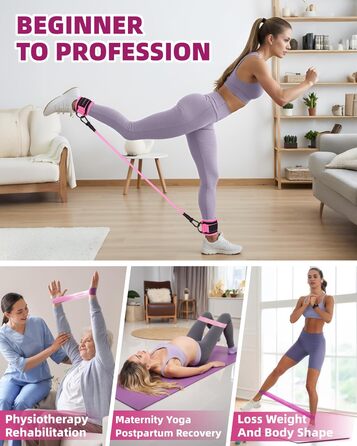 Набір еластичних стрічок для фітнесу: стрічки опору та манжети для тренувань ніг та тіла. Ідеально для йоги, фітнесу вдома та залу. З інструкцією.