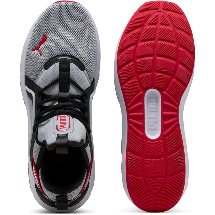 Тренажерні кросівки PUMA Softride Enzo 5 для чоловіків, сірий-чорний-червоний, розмір 46, 44.5 EU
