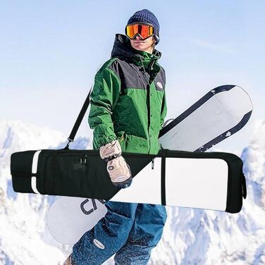 Чохол для сноуборда AUMTISC, чорний/синій, для сноубордів 155-180 см, водонепроникний, з регульованими ременями