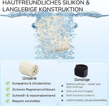 Ваги для зап'ястя та щиколоток магнітні, 0.5KG/1KG, регульовані, для йоги, пілатесу, плавання, фітнесу, силікон, білий