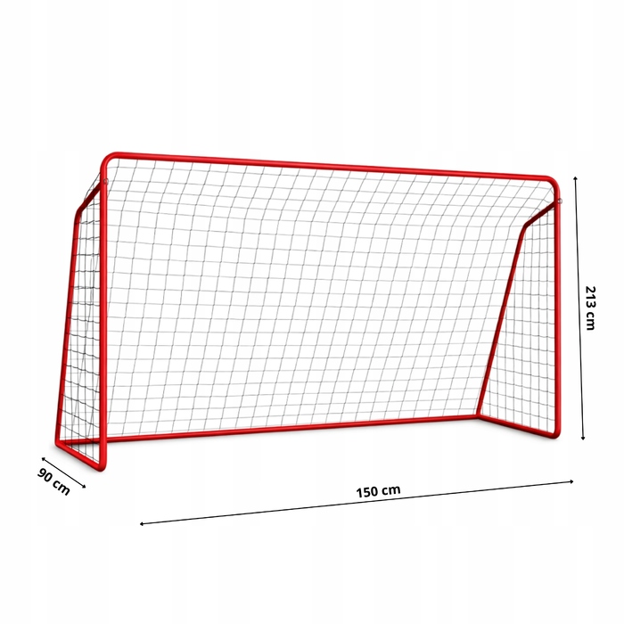 Дитячі футбольні ворота металеві, складані та портативні (213x150 см) + кілки для кріплення