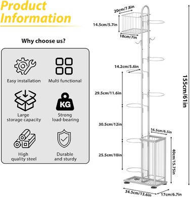Металевий тримач для м'ячів Nandae: стійка підставка для футбольного, баскетбольного та волейбольного м'яча для гаража та дитячої кімнати