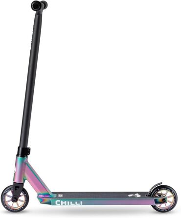 Трюковий самокат Chilli Pro Scooter Rocky, 82 см, 110 мм PU колеса, ABEC 9, матовий неохром, для початківців