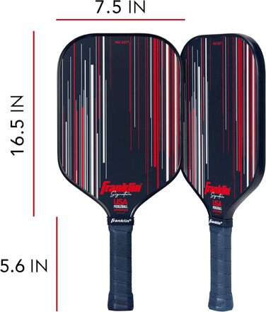 Професійна ракетка для піклболу Franklin Sports Signature Series з MaxGrit поверхнею, поліпропіленовим ядром 13 мм і 16 мм, сертифікована USAPA для турнірів