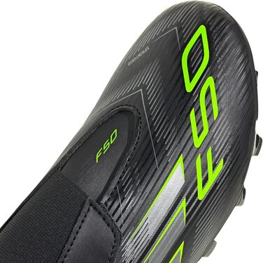 Дитячі футбольні бутси adidas F50 Club Hook and Loop для гри на твердих та багатоповерххових покриттях (35.5 EU, чорний/металік/лимонний)