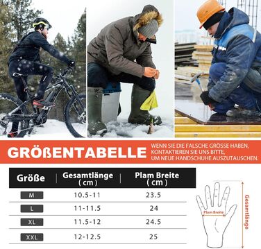 Велосипедні рукавички HIKENTURE: чорні зимові рукавички з сенсорним екраном для чоловіків | Рукавички для гірського катання та шосейної їзди | XL