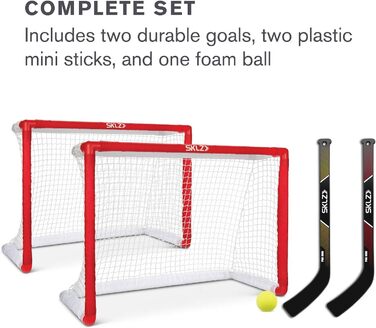 SKLZ Pro Mini Хоккейний Набір: 2 ворота, 2 ключки, 1 м'яч, червоний, компактний розмір