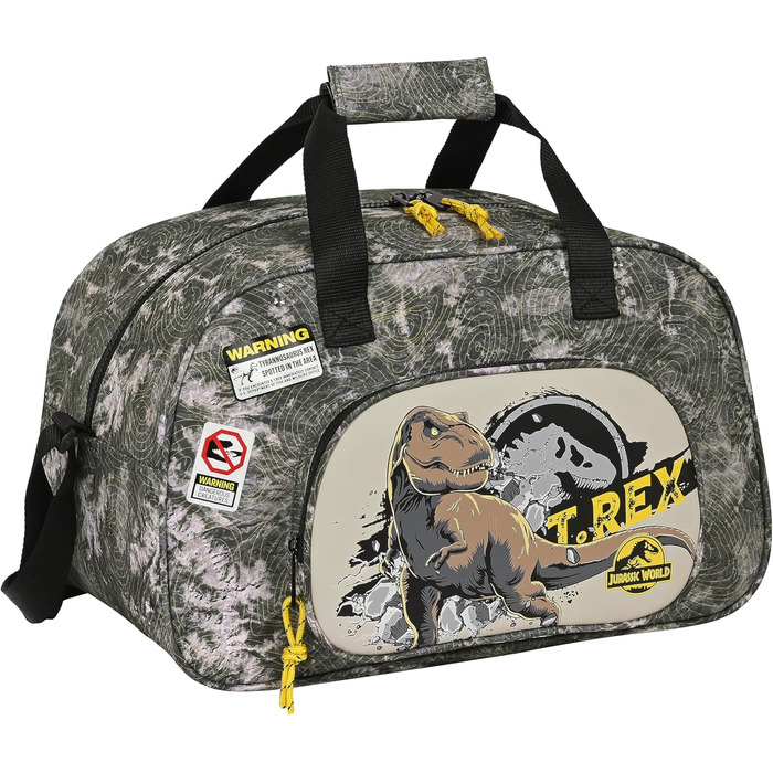 Дитяча спортивна сумка-рюкзак Safta Jurassic World Warning, сіра, 40x23x24 см, для школи і спорту, зручна і міцна