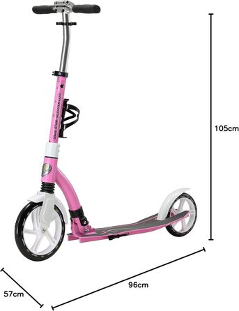 Самокат дитячий та дорослий STAR SCOOTER алюмінієвий, рожевий, колеса 230мм