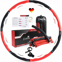 CORADOMA® Хулахуп для дорослих 1,2 кг з хвилями для масажу, фітнес-обруч для схуднення, комплект для тренувань з сумкою, планом та рулеткою