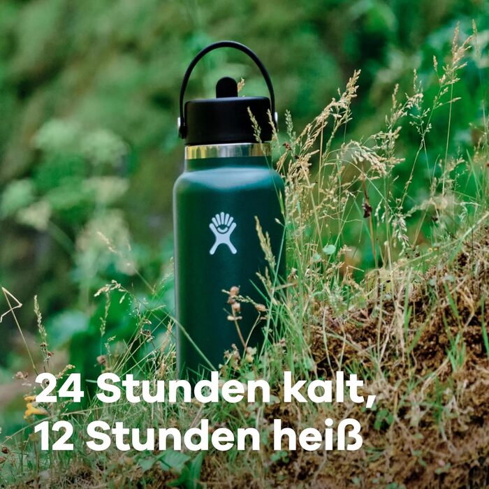 Гідрофляга HYDRO FLASK 946 мл, широка горловина, нержавіюча сталь, термос-пляшка з трубочкою, вакуумна ізоляція, Surf