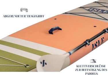 Надувна SUP-дошка ISLE Pioneer з рюкзаком, насосом, веслом і страховкою, 3 плавники, для початківців, дизайн California