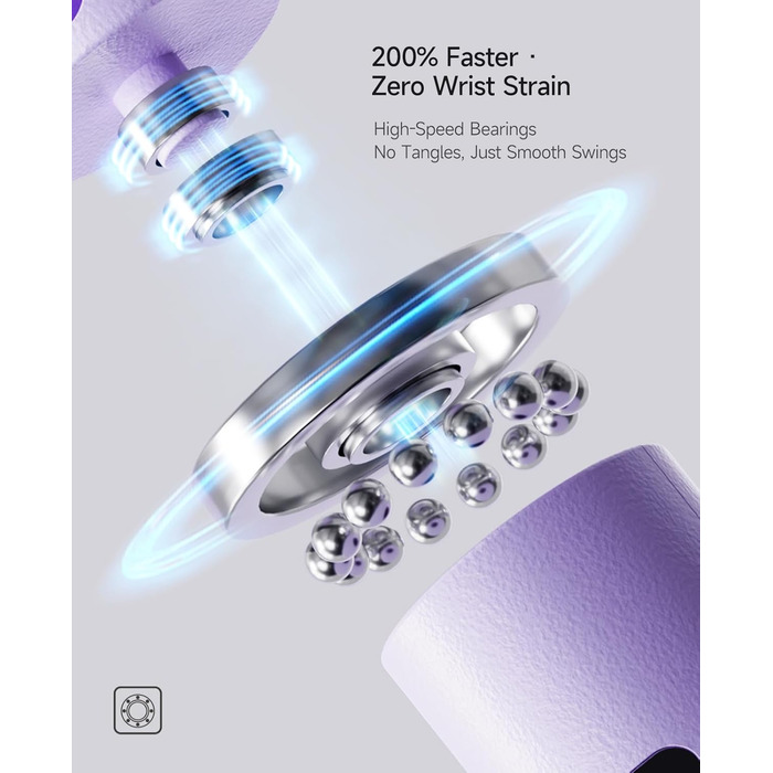 Розумна скакалка ACHDOFITS з LED-дисплеєм: підрахунок калорій, стрибків та часу, регульований сталевий трос для фітнесу та тренувань, унісекс (Фіолетова)