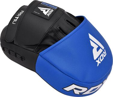 Боксерські лапи RDX для тренувань MMA, кікбоксингу та тайського боксу, зі шкіри Maya Hide, універсальні ударні подушки, синьо-білі