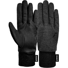 Зимові спортивні рукавички Reusch Merino Pro Touch-tec, дихаючі, для бігу, велосипеда, туризму, з сенсорними пальцями, чорні, розмір 10