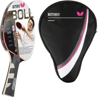 Професійна ракетка для настільного тенісу Butterfly Timo Boll Platin 85025 з ITTF сертифікованою накладкою Pan Asia, анатомічна ручка, у комплекті чохол CC1, для змагань та досвідчених гравців
