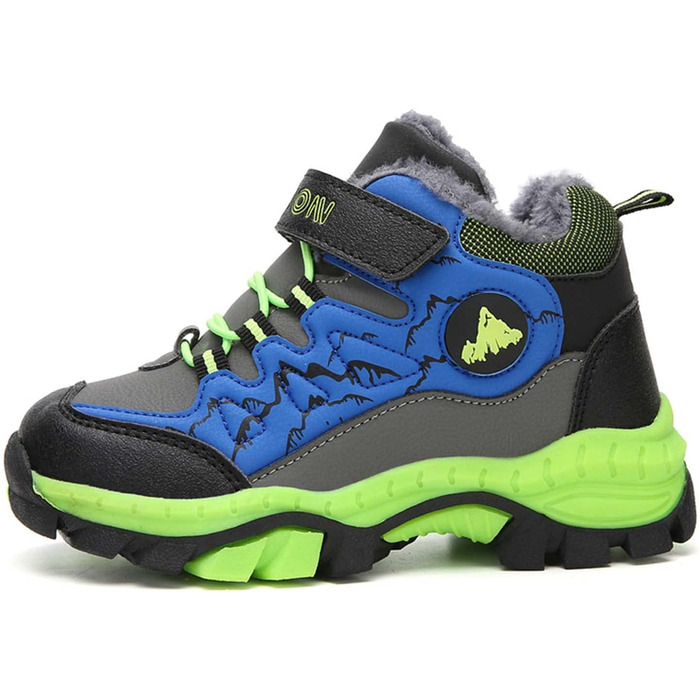 Дитячі зимові черевики Meidiastra для ходьби та трекінгу: теплі, водонепроникні, з підошвою, що не ковзає, для хлопчиків та дівчаток, розмір EU 30-40, зелені