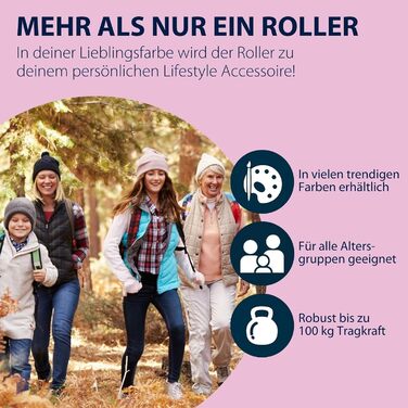 HUDORA Scooter Start 200: стабільний висувний ролер з алюмінію, регульована висота, складаний, для дітей та дорослих (до 100 кг), з підніжкою, фіолетовий