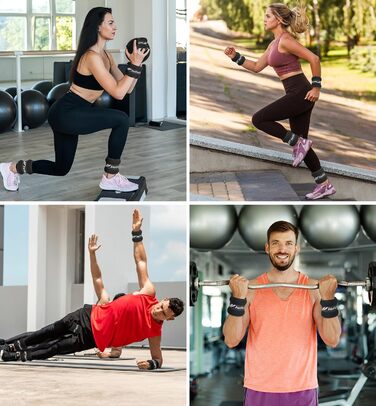 Ваги на щиколотку, ваги-манжети для ніг та рук, 1, 2, 3, 4, 5, 6, 8, 10 кг, 1 пара, чорні
