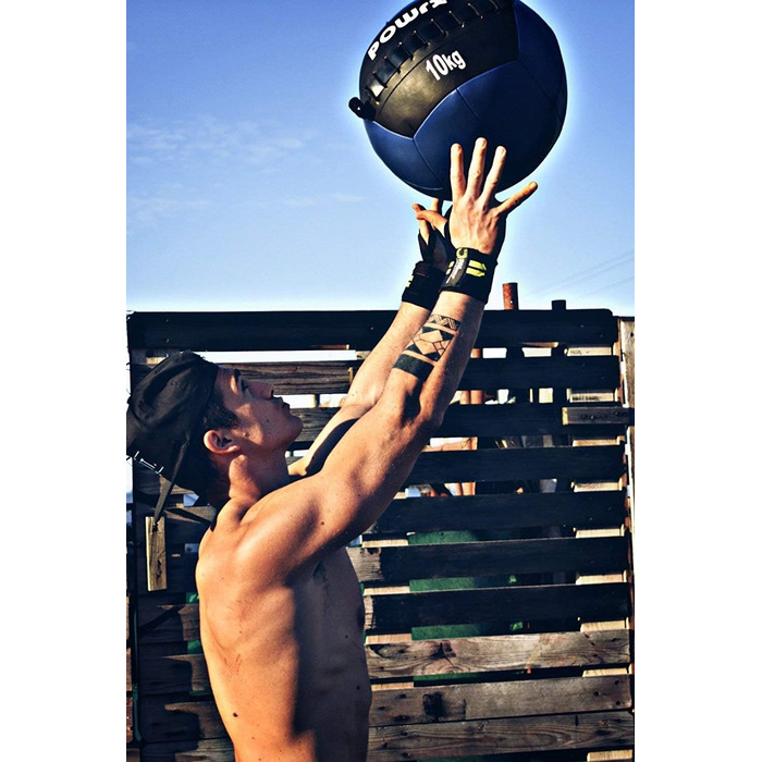 Медичний м'яч Wall-Ball 7 кг POWRX, професійний, бірюзовий