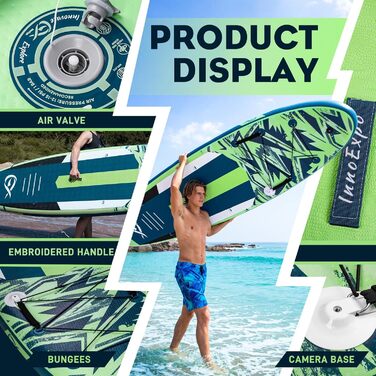 Надувні SUP-дошки InnoExpo 11' з преміум аксесуарами: широка, стійка дошка з антиковзким покриттям для підлітків та дорослих