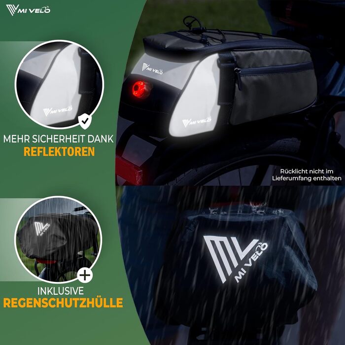 Велосумка MIVELO для багажника, ізотермічна, водовідштовхувальна, 10 л, сіра