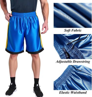 Шорти спортивні чоловічі LeeHanTon, швидковисихаючі, легкі, для баскетболу, з глибокими кишенями, еластичний пояс, 4 шт. (пак B, M)