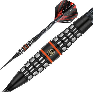 Дротики WINMAU Sicario 25 г, професійні, вольфрамові, з металевим вістрям, набір з оперенням і хвостовиками