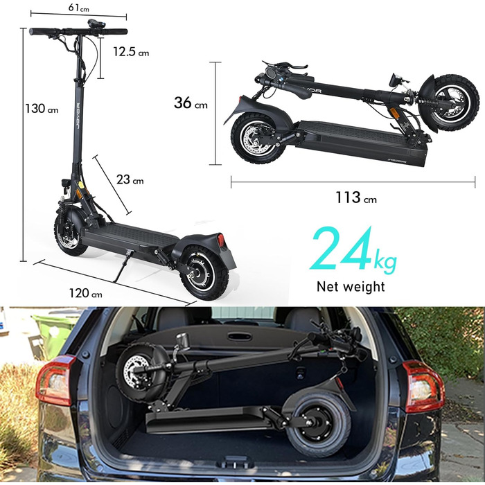 Електросамокат JOYOR Y8S 48V 26Ah, запас ходу 65-100 км, 500W, макс. вантажопідйомність 120 кг