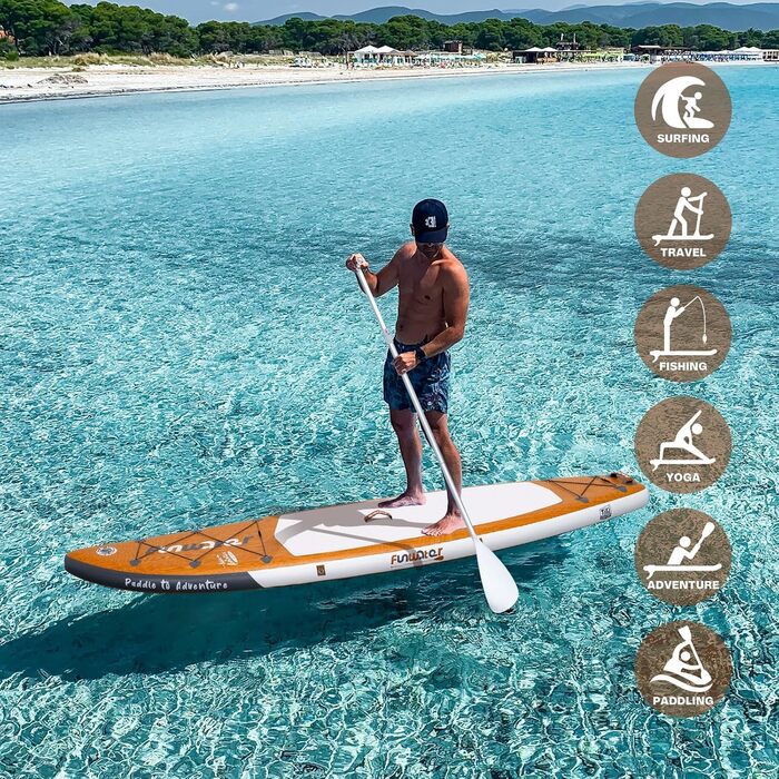 Надувна SUP-дошка FunWater 350 см з сидінням, веслом 2-в-1 та насосом