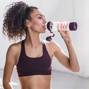 Скляна пляшка BlenderBottle Mantra з носиком та BlenderBall, для йоги, води та протеїну, BPA Free, 600 мл, фіолетова