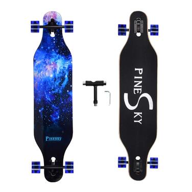 Longboard PINESKY 41 дюйм, Maple Cruiser для катання, карвінгу та фрістайлу (блакитний)