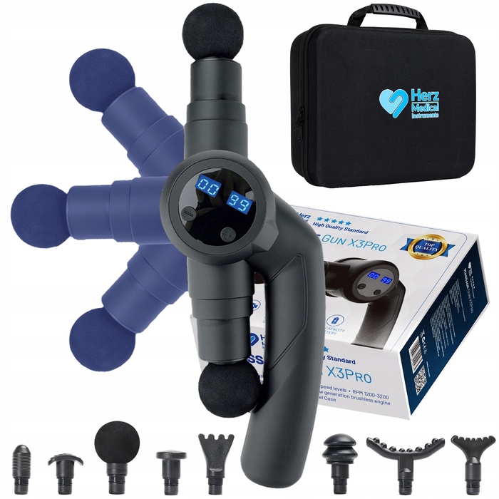 Перкусійний масажер Herz Medical Instruments X3PRO 125 Вт, акумуляторний