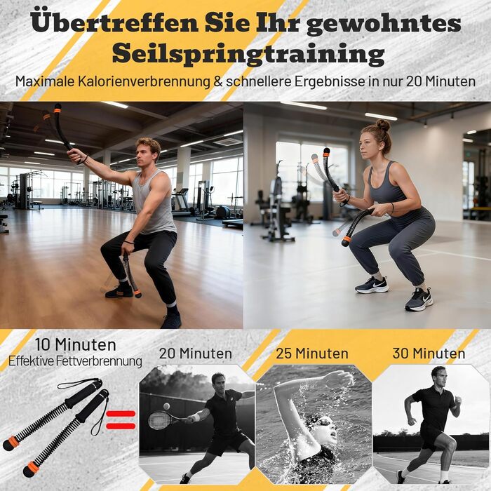 Битва-канат без мотузки з регулюванням - для дому, з силіконовими ручками, чорний. Для тренувань всього тіла, спалювання жиру та силових навантажень