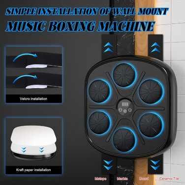 Розумна музична боксерська машина (оновлена версія), настінна Bluetooth музична груша з рукавичками для дорослих і дітей, для дому та приміщень